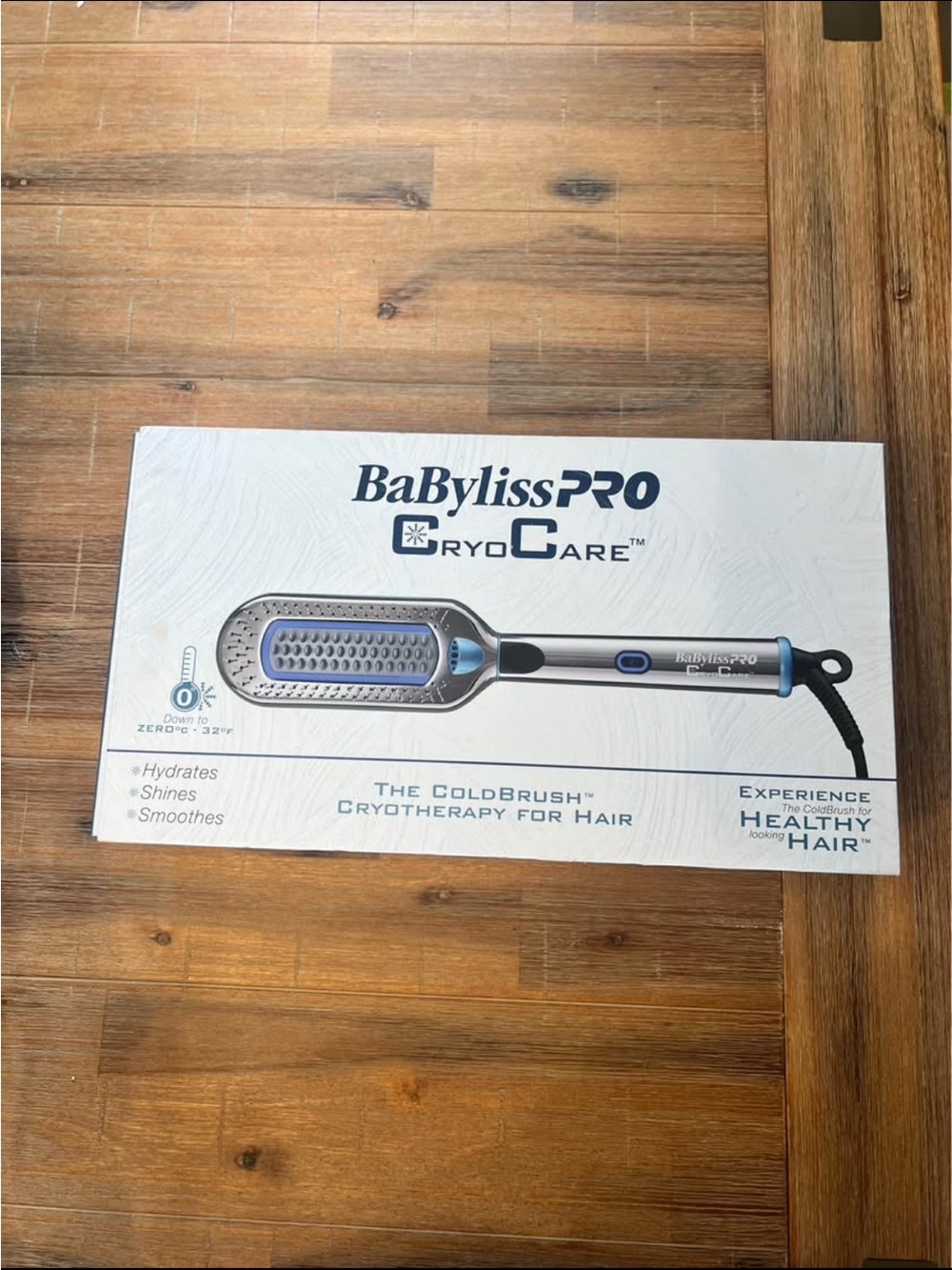 BaBylissPRO CryoCare ColdBrush Hair Cryotherapy Brush – Silver & Blue